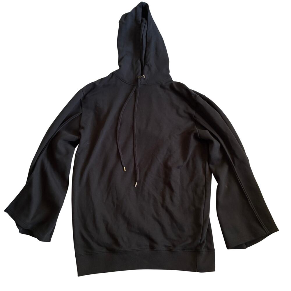 Stage R.2.W Soment Hoodie Free Size Black Flared Sleeve Pullover Premium Terry